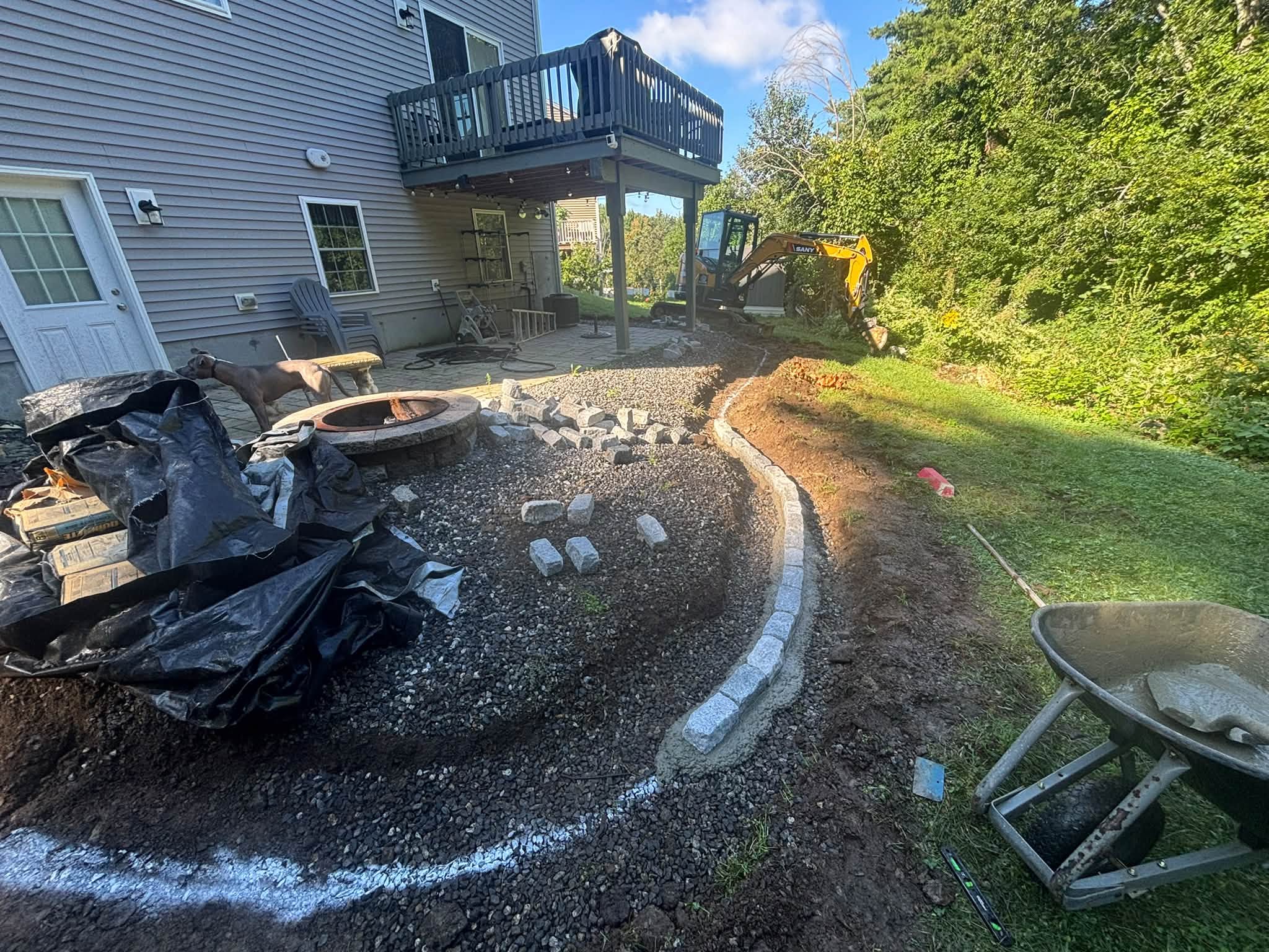 Cobblestone layout in progress — Spencer, MA